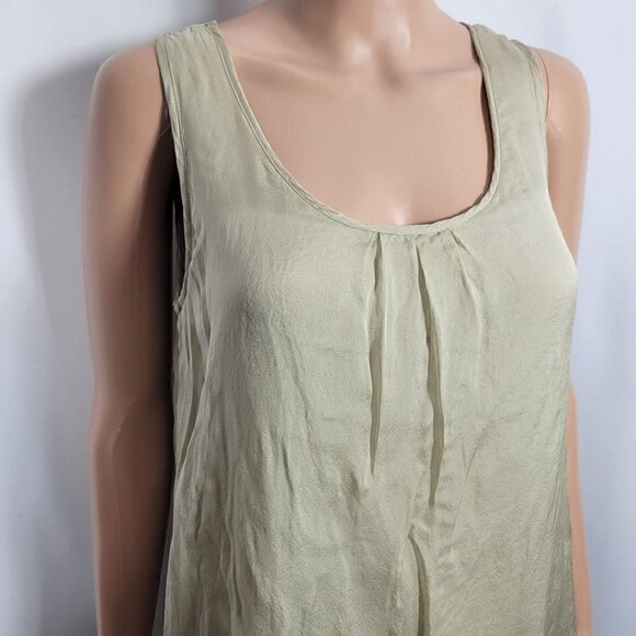 Soft Surroundings Women's Gold Shimmery 100% Silk Boho Tank Tunic Top Size XS - Picture 2 of 10